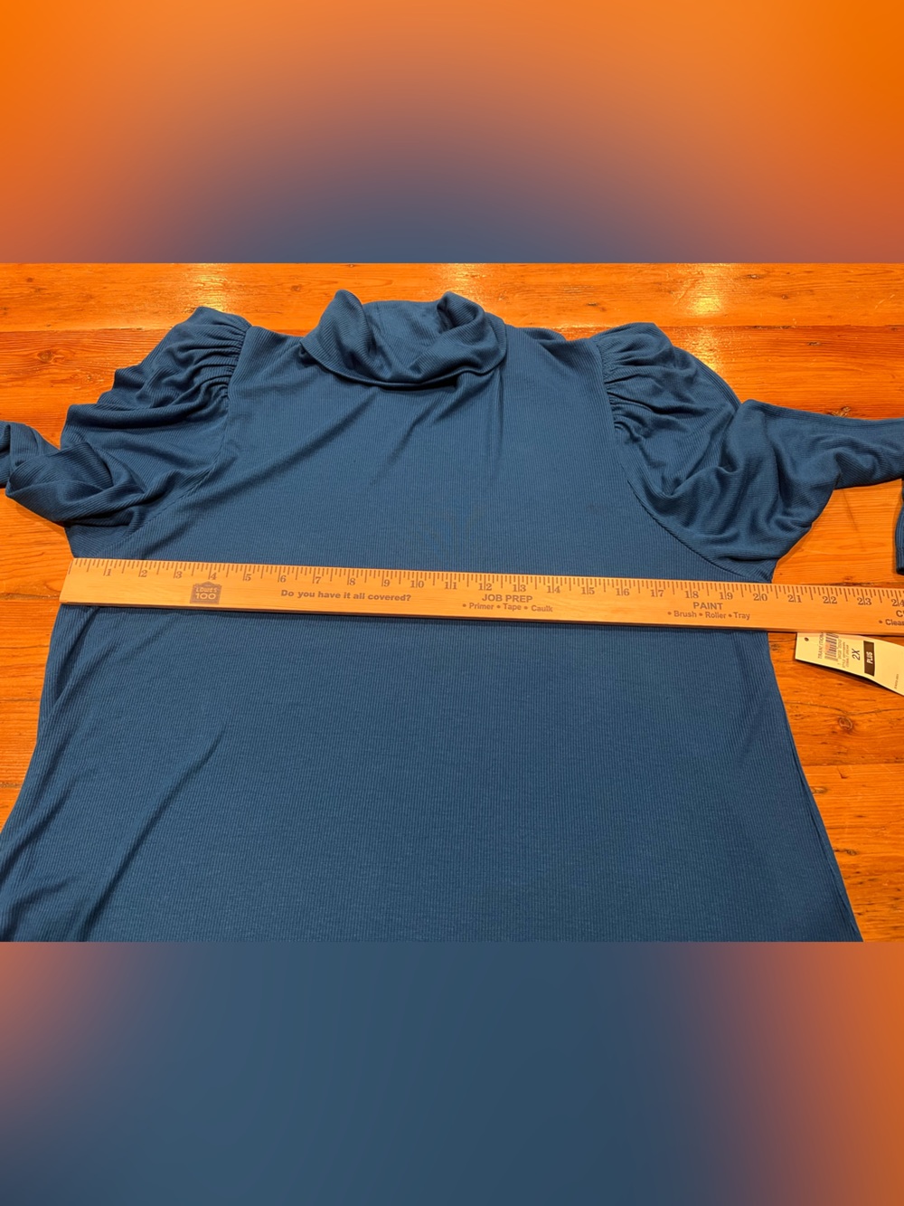 Puff-Shoulder Ribbed Turtleneck in blue by I.N.C. International Concepts NWT - Picture 7 of 9